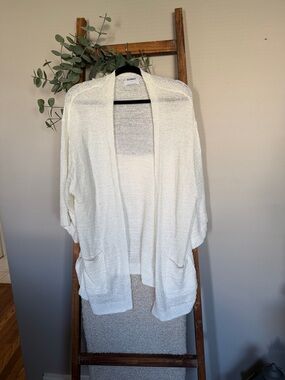 Old Navy Cream Open-Front Knit Cardigan with Pockets